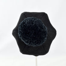 Load image into Gallery viewer, White wool blend 6-piece crown, perfect for evoking the Queen chess piece.  Back view.