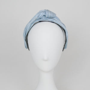 Front view of ice blue headband
