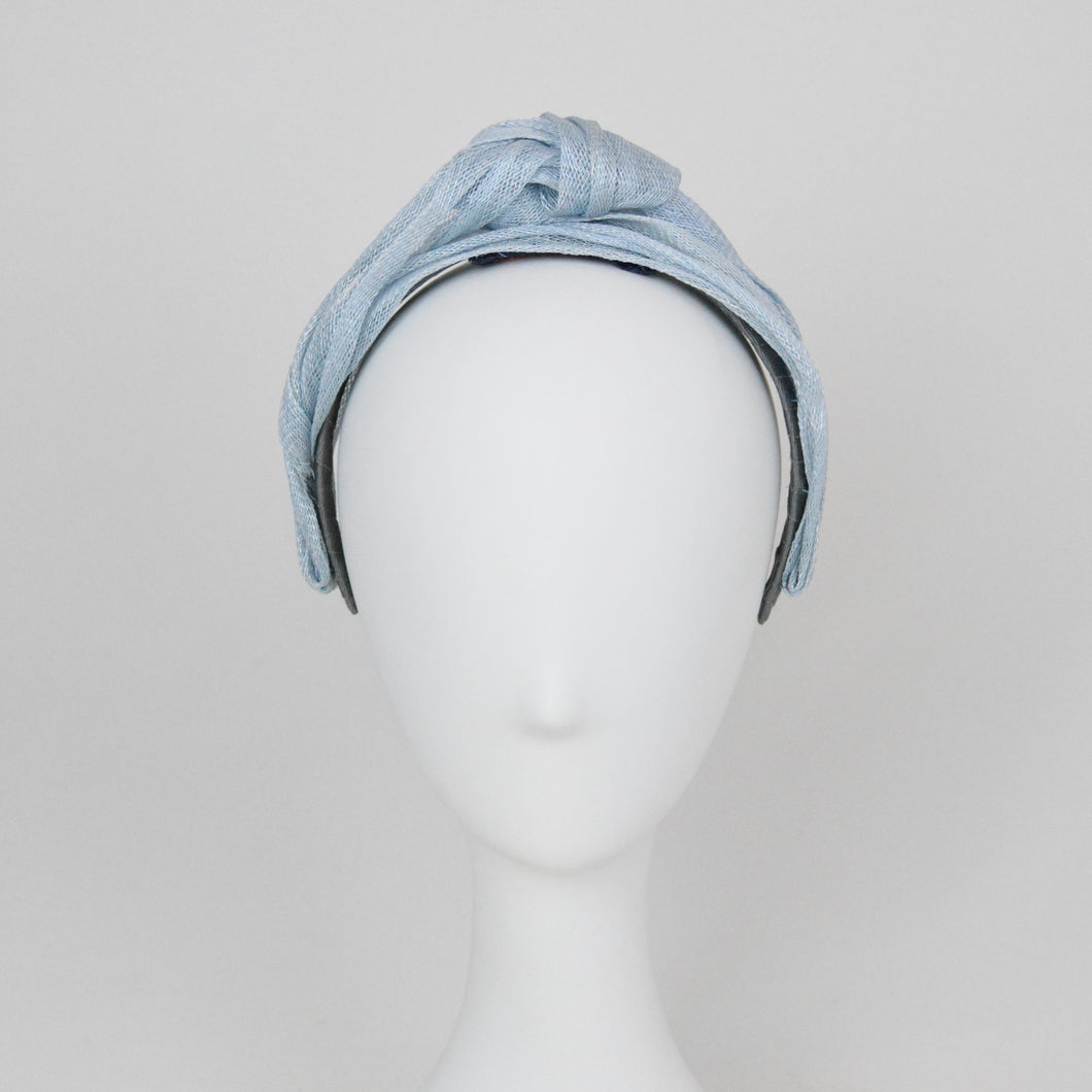Front view of ice blue headband