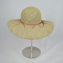 Load image into Gallery viewer, Seagrass straw with ribbon trim.  Back view.
