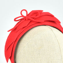 Load image into Gallery viewer, Red fur felt Holiday Headband
