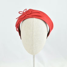 Load image into Gallery viewer, Red fur felt holiday headband
