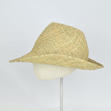 Load image into Gallery viewer, Seagrass straw in a modified cowboy look with removable hand dyed ribbon. Side view without ribbon.
