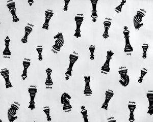 Chess pieces - black on white